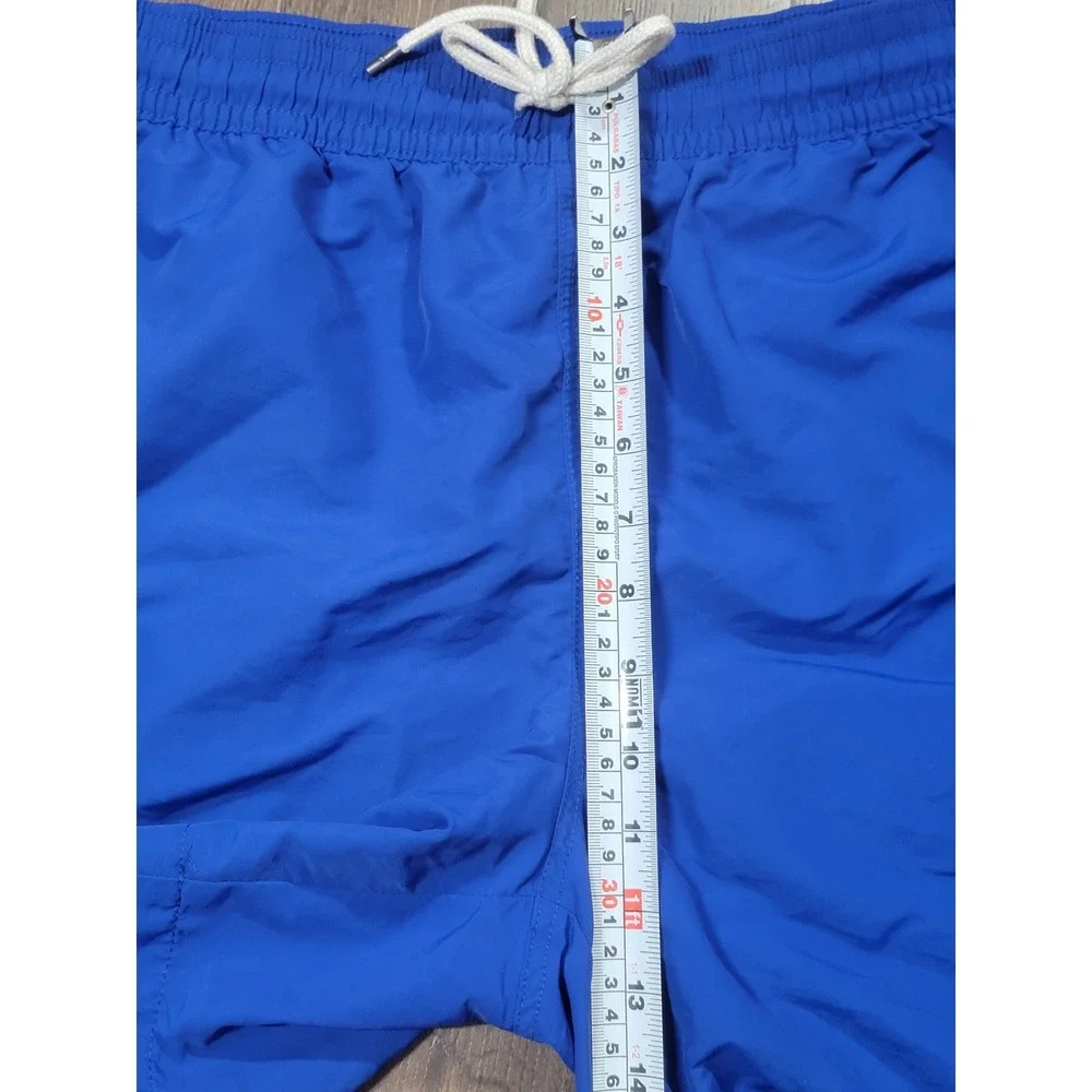 Polo Ralph Lauren Mens Blue Swim Trunks Mesh Lined Drawstring Shorts Size Large